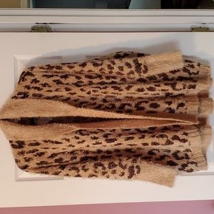 ALL WORTHY Hunter McGrady knit jacquard cocoon open front cardigan w/ long slvs.